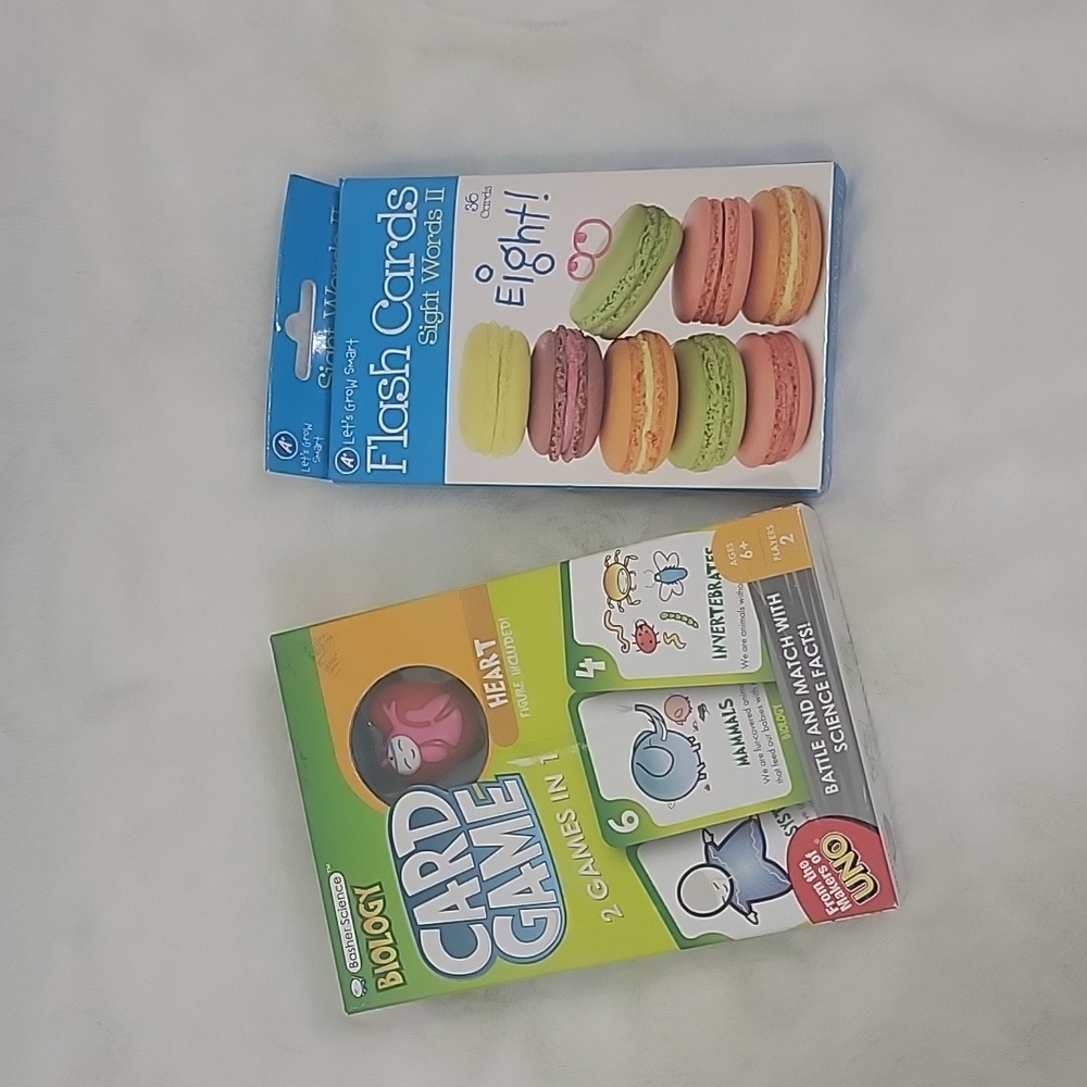 Flash Cards Sight Words II and Biology Card Game Learning Cards